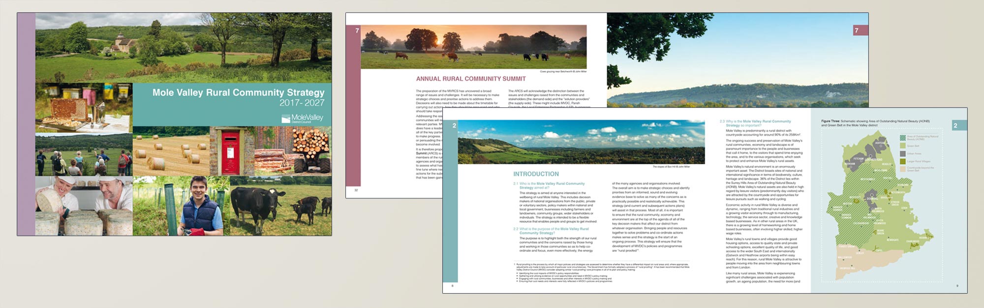 Print Spread examples - Mole Valley Rural Community Strategy